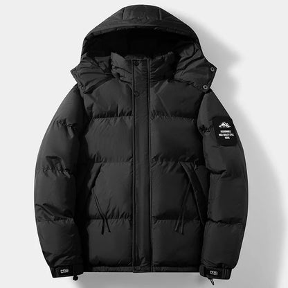 Unisex Winter Puffer Jacket with Hood - Warmly Lined Down Jacket