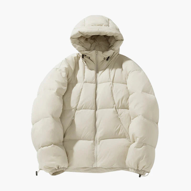 Herren Oversized Winter Steppjacke mit Kapuze – Lässiger Streetwear Look für kalte Tage