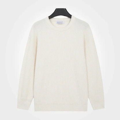 Men's ribbed-knit crew-neck long-sleeve sweater
