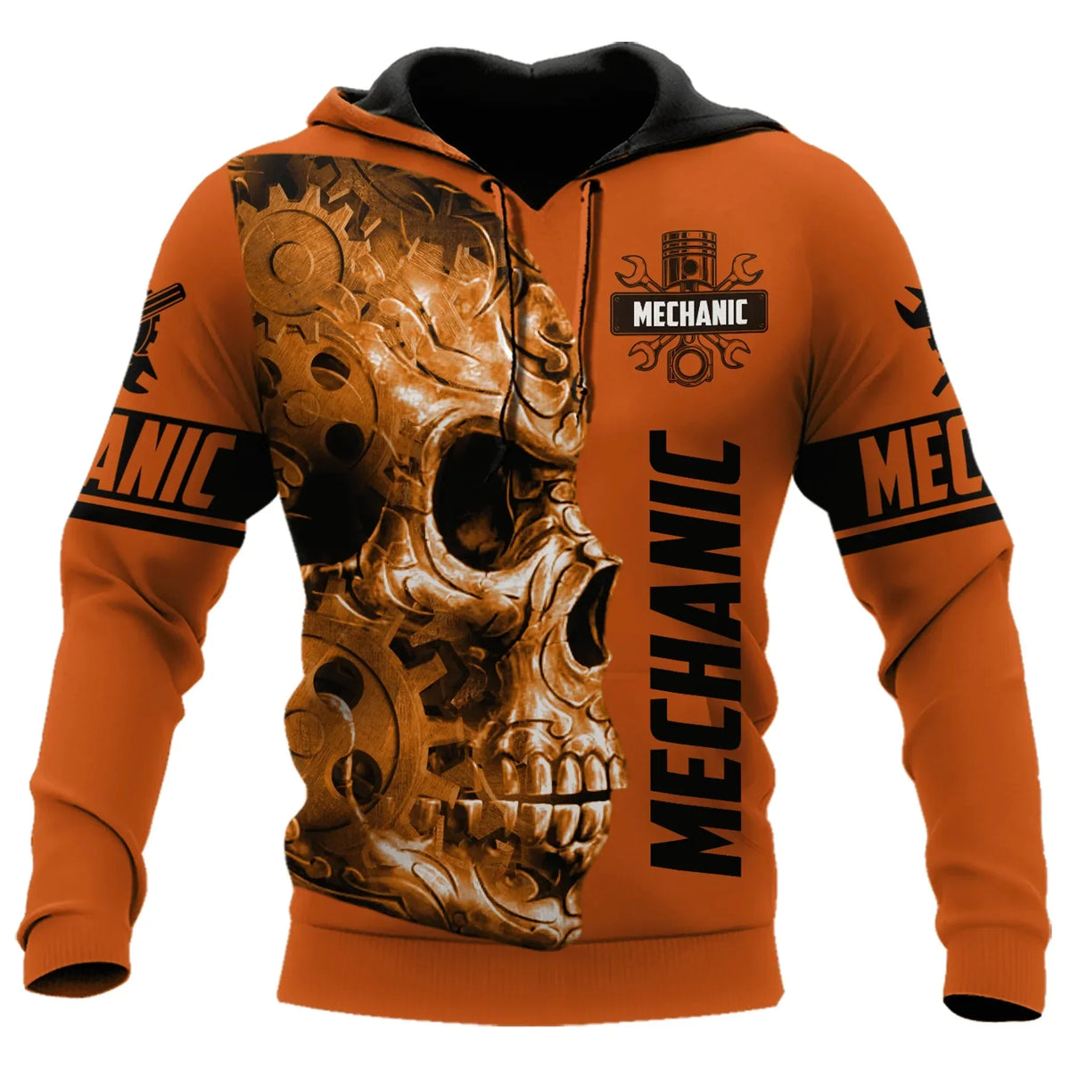 Hoodie mit Mechaniker-Thema und Grafikdruck, verschiedene Designs