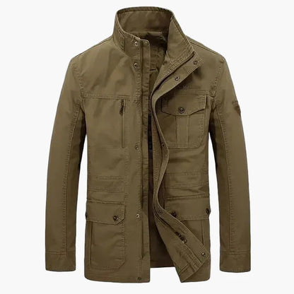 Men's casual jacket with stand-up collar and multiple pockets – casual, mid-length, ideal for everyday and outdoor use