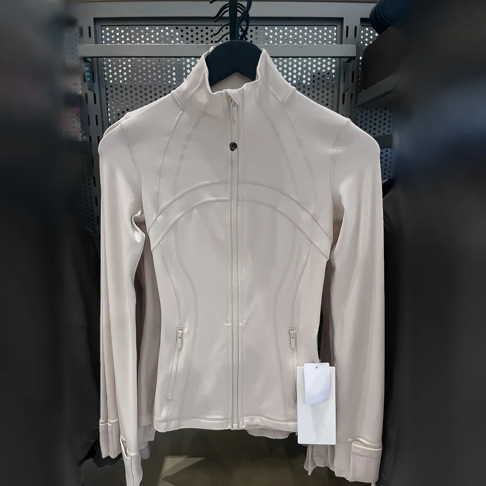 Damen Sportjacke mit Reißverschluss Stehkragen Slim Fit