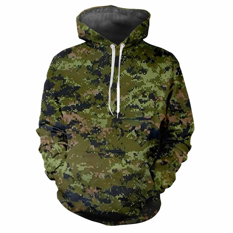 Kapuzenpullover Herren/Unisex Camouflage Muster mit Kängurutasche