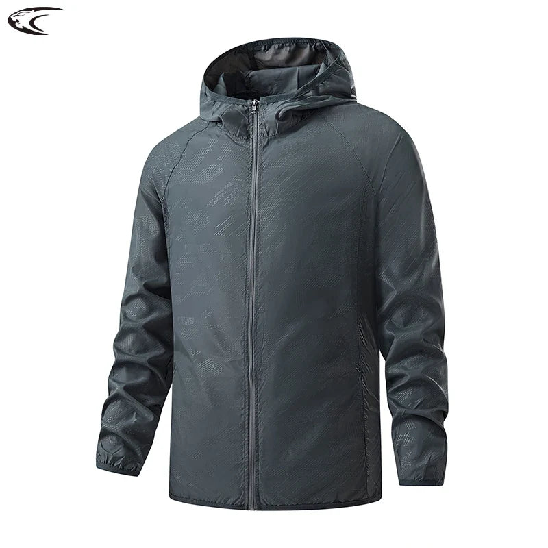 Lightweight hooded windbreaker jacket with zipper