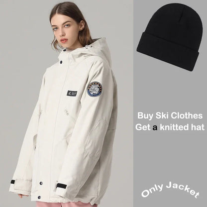 Unisex winter jacket with hood for snow & sports - multicolored