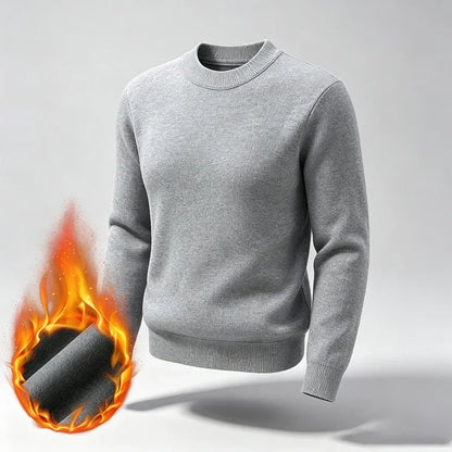 Men's warm turtleneck knit sweater for winter, long sleeves