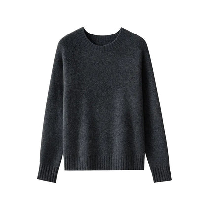 Women's Crew-Neck Sweater Long-Sleeve Basic Knit Sweater