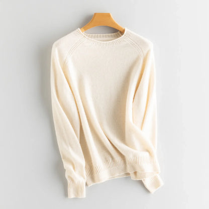 Women's crew-neck long-sleeve knit sweater