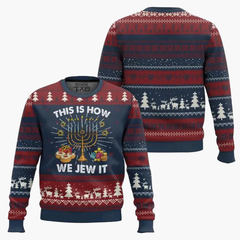 Men's Christmas-Hanukkah Sweater Funny "Not Today Santa" Sweatshirt – Perfect for Holidays & Ugly Sweater Parties