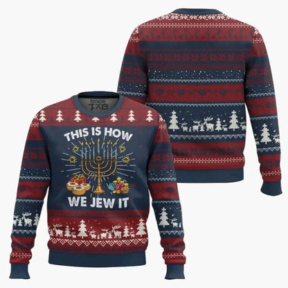 Men's Christmas-Hanukkah Sweater Funny "Not Today Santa" Sweatshirt – Perfect for Holidays & Ugly Sweater Parties