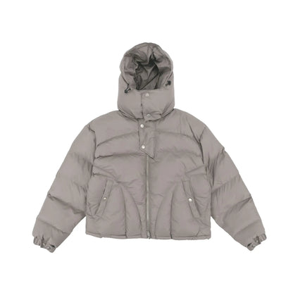 Men's Hooded Puffer Jacket, Cropped Cut