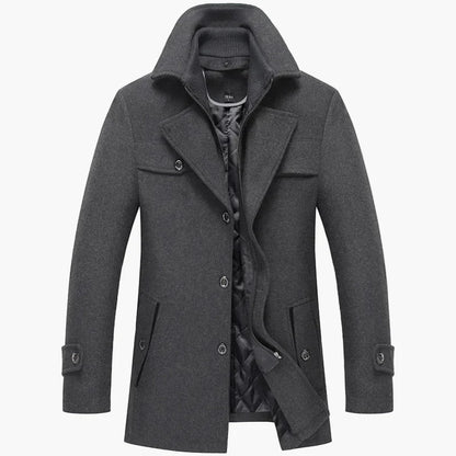 Men's Winter Coat Classic Modern – Elegant Casual and Business Coat with Stand-up Collar