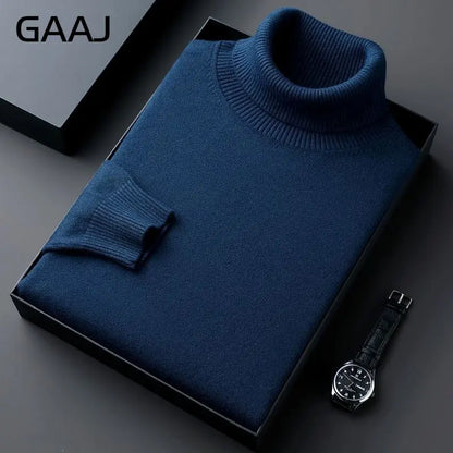 Men's turtleneck sweater long sleeve fine-knit sweater