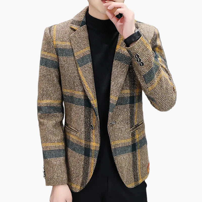 Men's Modern Checked Blazer – Elegant Business & Casual Blazer