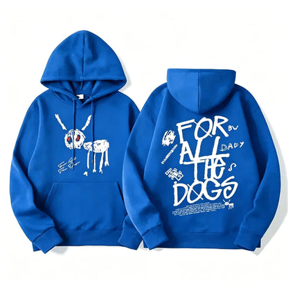 Hoodie mit Kapuze & Print vorne und hinten, Kängurutasche