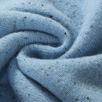 Unisex Langarm Pullover mit Rundhals und Sprenkelmuster