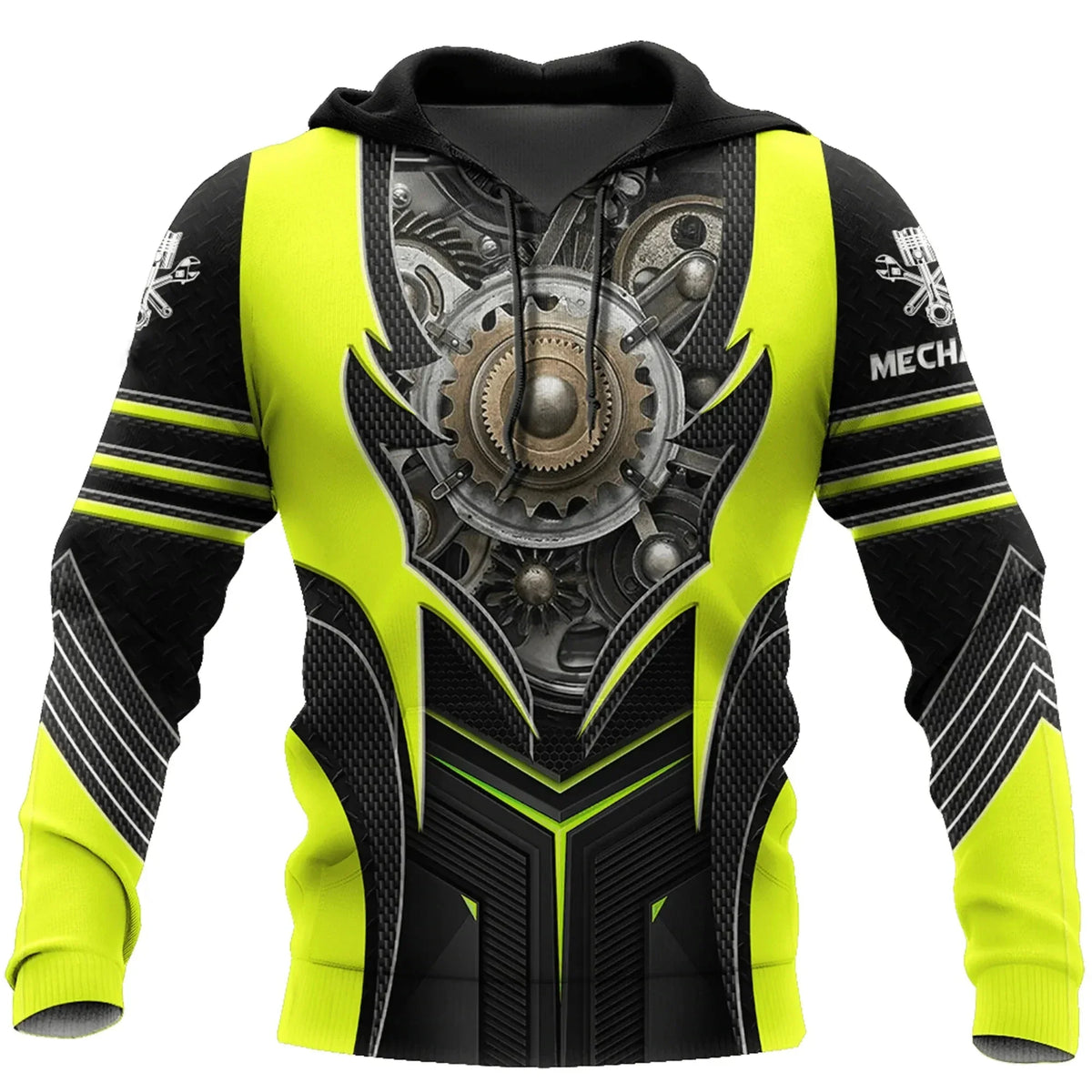 Hoodie mit Mechaniker-Thema und Grafikdruck, verschiedene Designs