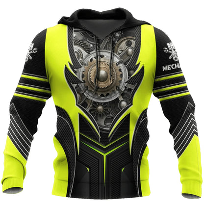 Hoodie mit Mechaniker-Thema und Grafikdruck, verschiedene Designs