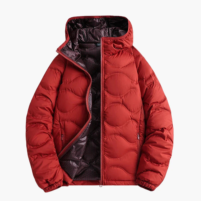 Men's quilted jacket winter outdoor casual jacket with hood – warming transitional jacket