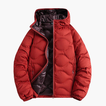 Men's quilted jacket winter outdoor casual jacket with hood – warming transitional jacket