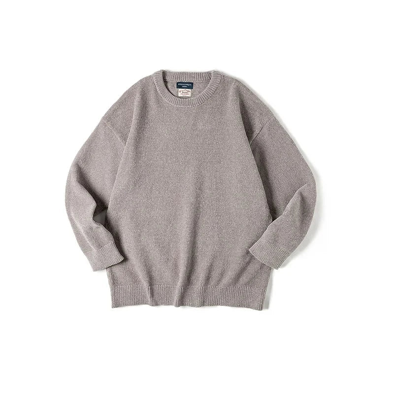 Men's pullover crew neck fine knit marled