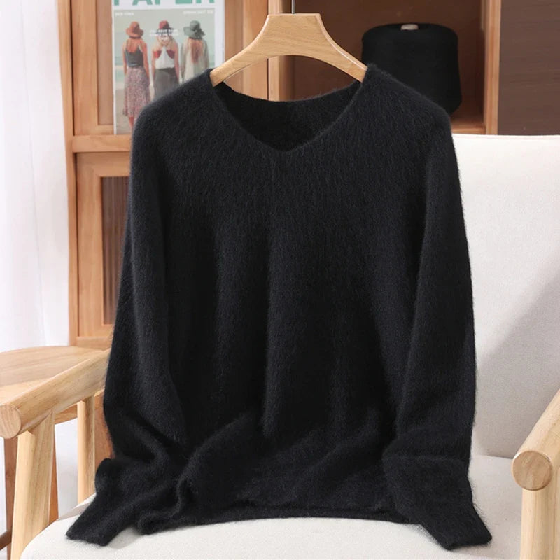 Soft V-Neck Long-Sleeve Sweater