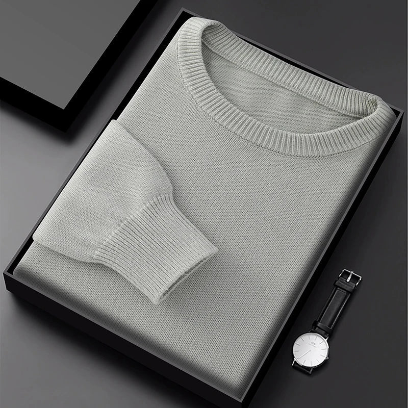 Men's crew-neck pullover knit pullover in various colors