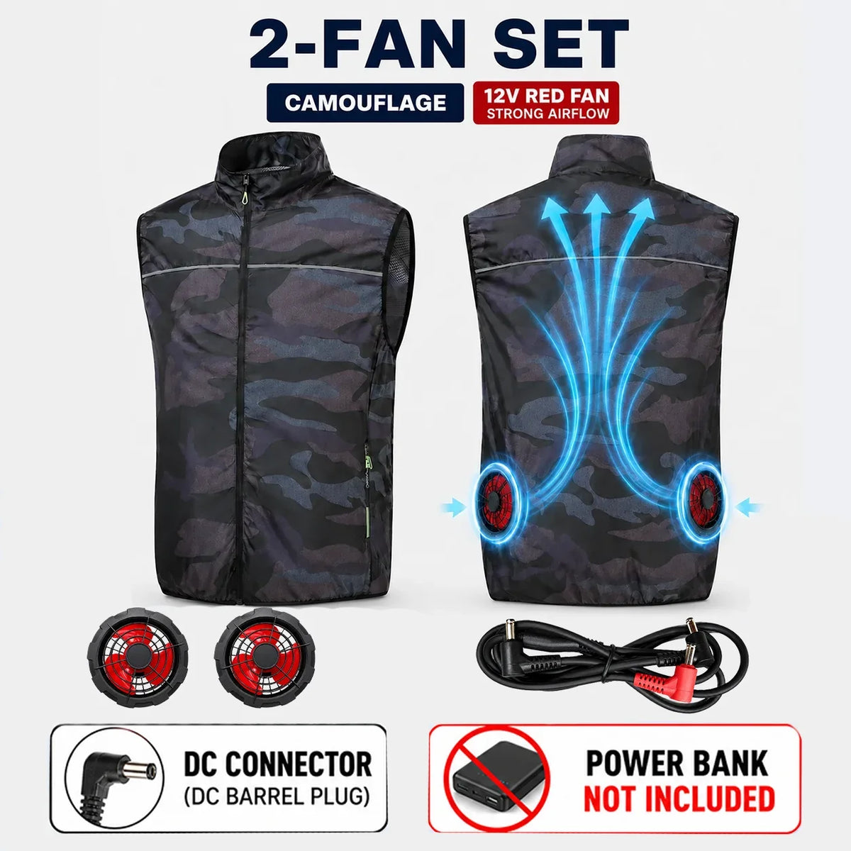 Cooling vest with fans for men and women, lightweight vest