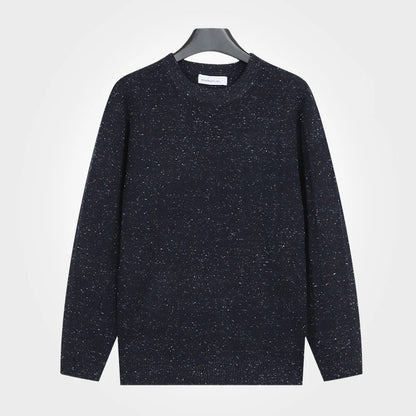 Men's crew-neck sweater with a marled effect, long sleeves