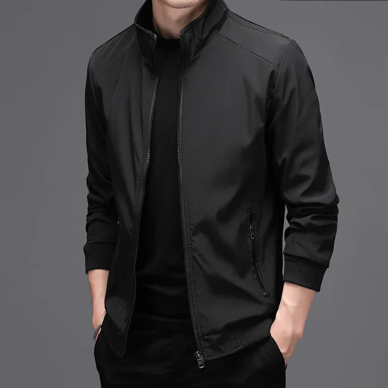 Men's bomber jacket stand collar zipper transitional jacket