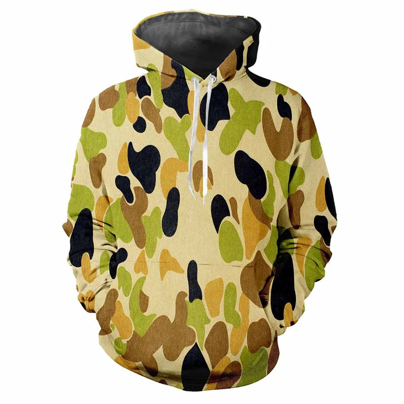 Kapuzenpullover Herren/Unisex Camouflage Muster mit Kängurutasche