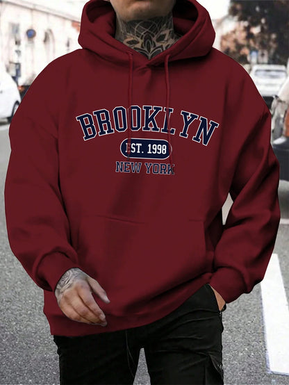Unisex Kapuzenpullover mit Kordelzug und Schriftzug Aufdruck