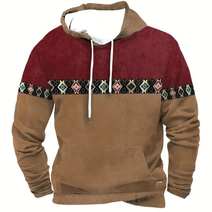 Unisex Kapuzenpullover mit Tiermotiv & Muster Kängurutasche