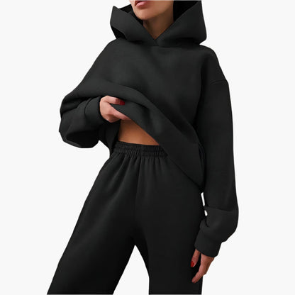 Women's Oversize Jogging Suit Set Hoodie & Jogging Pants – Comfortable Casual Look for Home and On the Go