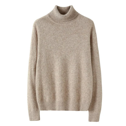 Women's turtleneck sweater long sleeves fine-knit sweater soft material