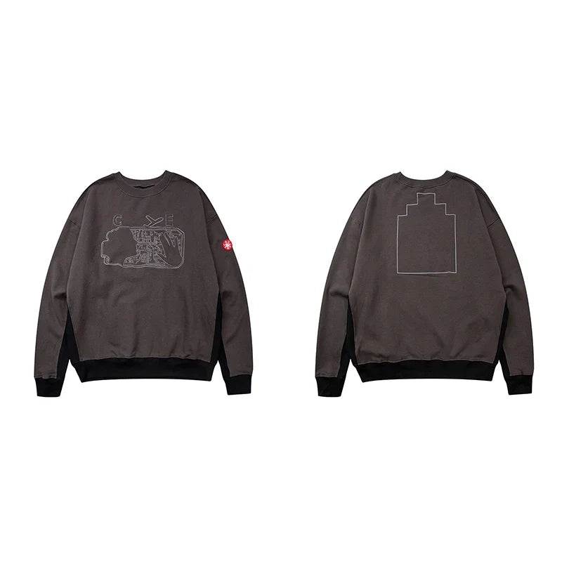Unisex Sweatshirt Rundhals mit Grafikdruck Langarm
