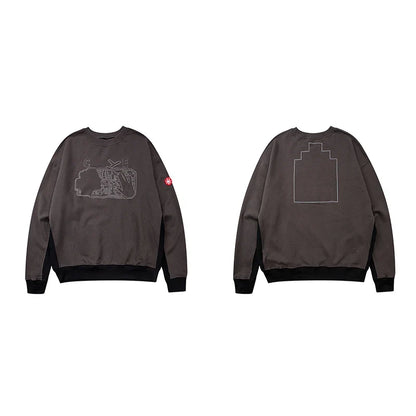 Unisex Sweatshirt Rundhals mit Grafikdruck Langarm