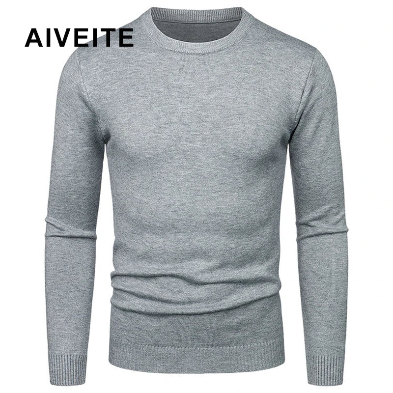 Herren Pullover Rundhalsausschnitt Feinstrick Basic
