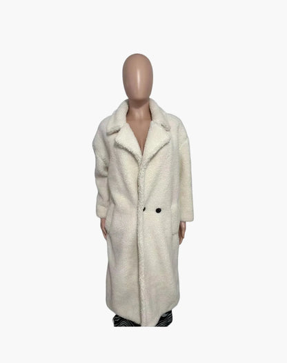 Damen Oversize Teddy Mantel – Modischer Winterstil für Alltag und Freizeit