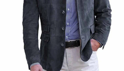 Men's Stand Collar Blazer Modern Business Casual Elegant