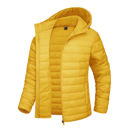 Damen Steppjacke mit Kapuze, Reißverschluss, Gelb