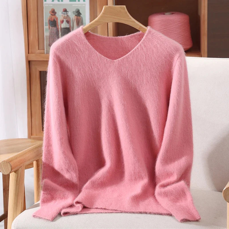 Soft V-Neck Long-Sleeve Sweater