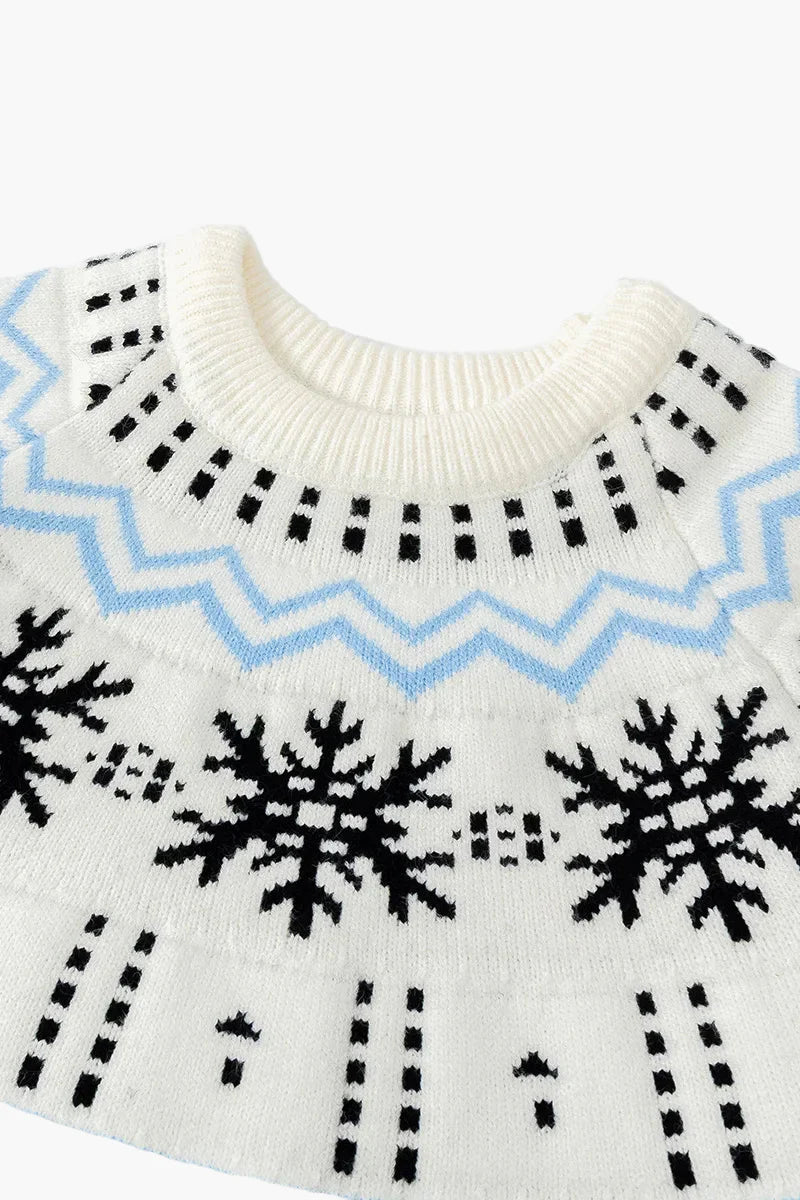 Damen Winterpullover mit Schneeflocken Muster – Skandinavischer Strickpullover für kalte Tage