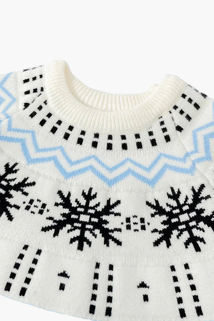 Damen Winterpullover mit Schneeflocken Muster – Skandinavischer Strickpullover für kalte Tage