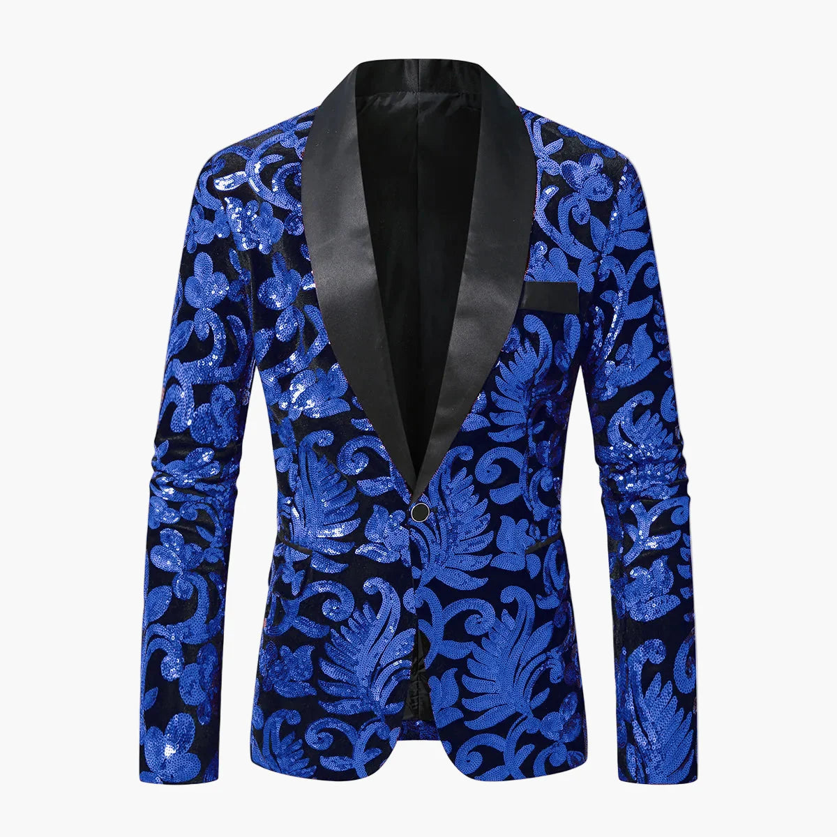Men's Tuxedo Jacket – Elegant Party Blazer with Glitter Sequins and Modern Shawl Collar for Festive Occasions