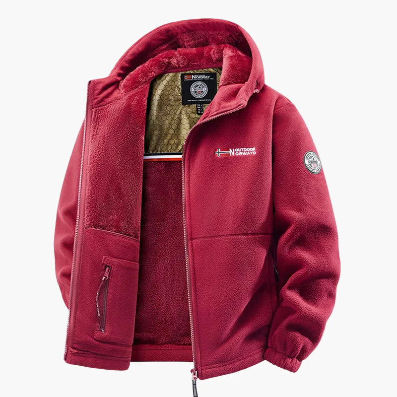 Men's Outdoor Thermal Fleece Jacket with Hood – Winter Warm Leisure & Sport