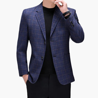 Men's Blazer Modern Checked Business Casual Elegant