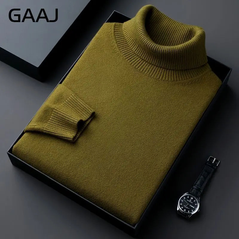 Men's turtleneck sweater long sleeve fine-knit sweater