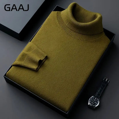 Men's turtleneck sweater long sleeve fine-knit sweater