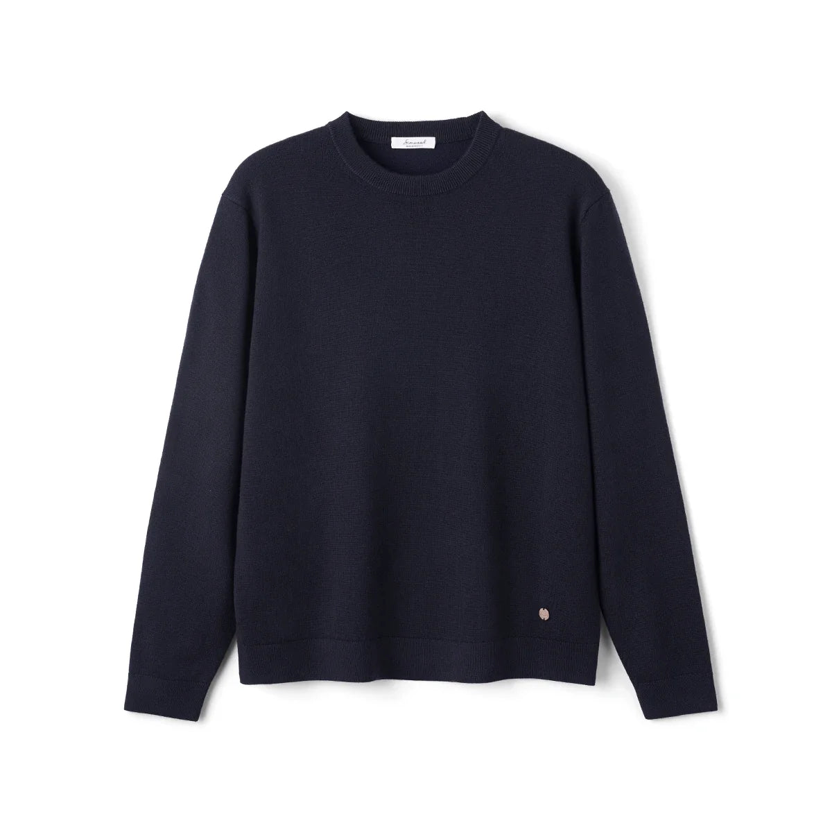 Unisex long-sleeve pullover crew neck fine knit gray